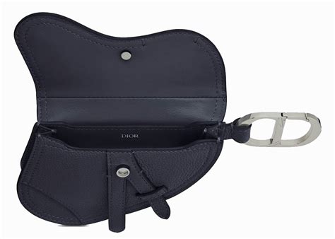 dior keyring saddle|Dior Saddle Key Ring Grained Calfskin Navy Blue .